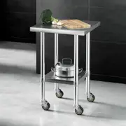 Cefito 610x610mm Stainless Steel Kitchen Bench with Wheels 430