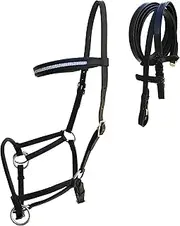 CHALLENGER English Horse Black Leather All-Purpose Trail Bridle Reins 803AXBK
