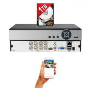 8 Channel H.265 DVR with 1TB Hard Drive CCTV Security Surveillance System