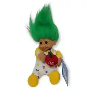 Russ Berrie 7-in TROLL Doll Luv Pet A+ Teacher with Apple #2354 NWT 1990s Gift