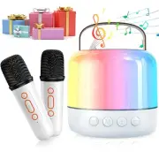 Mini Karaoke Machine for Kids Adult: 2MIC Portable Bluetooth Speaker with Wir...