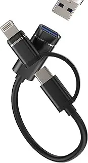 Adapter USB to Type C Lightning Cable OTG 2-in-1 for Apple iPhone 15 14 13 12 Pro Max iPad MacBook Compatible with Samsung Connection Cable Jack USBC Mouse Keyboard Card Reader Pendrive Converter