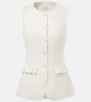 [Posse] Posse Matilda ruffled linen vest UK 6 white