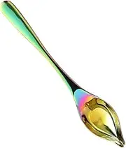 Amosfun 1PC Stainless Steel Seasoning Scoop Iridescent Spice Spoon with Pointed Design for Precise Sauce Dressing Dispensing Home Kitchen Restaurant Use