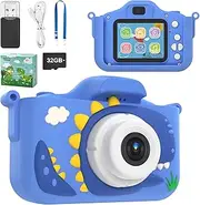 Children's Camera, 20MP & 1080P HD Digital Camera for Children with 2.0 Inch Screen & 32GB Card, Camera Children, Birthday Gift Toy for 3-12 Boys & Girls