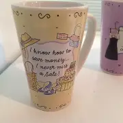 NEW Linda Grayson Santa Barbara Ceramic Design Series "Shopping & Money" Mug