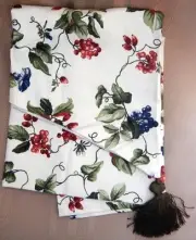 Waverly ORCHARD TRAIL BERRY Grape Vines Leaves Ascot Valance Tassel Valance NIP