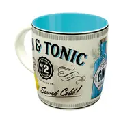 Nostalgic-Art Ceramic Coffee/Tea Mug Gin & Tonic Served Cold 9x9cm White