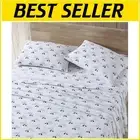 OEKO-TEX King Cotton Flannel Sheet Set – Ultra Soft Dog Friends White Bedding