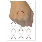 Crossed Fencing Swords Foil Temporary Tattoo Water Resistant Fake Body Art Set