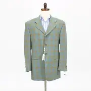 Everett Hall 42R Blue Sport Coat Blazer Jacket Check 3B Wool