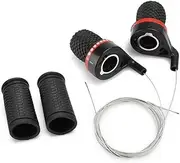 2 Pcs Bike Handlebar Grips with Speed Shifter Set, Comfortable Anti-Slip Bicycle Handlebar Grips for Mountain Bike Scooter, Folding Bike