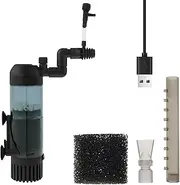 Submersible Fish Tank Internal Filter, Aquarium Filter with 2 Stage Filtration Submersible Filtration System, Aquarium Filter with Water Pump for up to 300L Fish and Turtle Tank