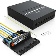 Enmane 8 Port Blank Keystone Patch Panel Shielded Compatible with LC/SC/ST/FC/USB/HDMI Keystone Jack for Desk Mount Home Ethernet Termination Box