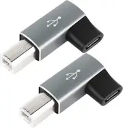 QIANRENON 90 Degree USB C to MIDI Adapter Type C Female B Male Gray