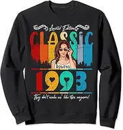 [X.Style] Rowena Name Mom Womens Born in 1993 Mother's Day Sweatshirt ds1578 Sweater (M) Black