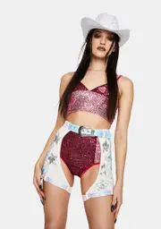 [Jackalope Land] Crystal Quartz's Moonstone Sequin Chaps