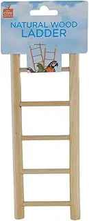 Avian Care Natural Wood Ladder 5 Step, 23cm - Natural Wood Perch Ladder, Encourages Climbing & Cage Enrichment, Bird Toy, Easy to Attach