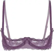 [GRRKDFQ] Women's Erotic Bodystockings & Catsuits See Through Sheer Lace Hollow Out Lingerie Erotic Open Cups Bra