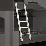 Bunk Bed Ladders for Rv Campers, 45/50/55/59 Inch Rv Bunk Bed Ladder with Hooks, White Metal Travel Trailers Step Ladder for Dorm Home (Size : 150cm/59)
