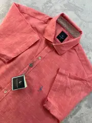 Tailorbyrd Performance Golf Polo Shirt Mens Size Medium Golfer Print Pastel Red