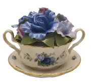Royal Albert Moonlight Rose Musical ‘Blue Danube’ Cup Of Soup Bouquet 2006 New