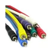 8 Pack 5m Selby RCA to RCA Plug Patch Cables Leads Pro Audio Multicoloured