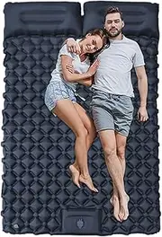 Double Sleeping Pad - Inflatable Camping Mat with Built-in Pillow | Portable Sleeping Mattress for Tent, Outdoor Trekking, Hiking, Travel, Hiking Equipment For Couples,
