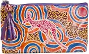[Generic] Aboriginal Purse, Vanity Case, Wallet - Leather - Billabongg Kangaroo, Blue - Australia, Indigenous, Souvenir, Gift, Australia