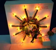 9" VINTAGE 16-Lt GOLD POKE STAR TREE TOPPER Incandescent CHRISTMAS 1915G NEW