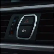 DOOREX Metal Chrome Car Dashboard Dash Warning Lights Alert Push Button Door Lock Switch Trim Ring Cover for BMW 5 Series F10 F18 Steering Wheel Covers