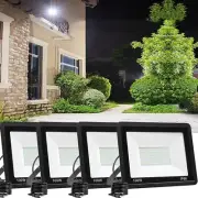 4 Pack 100W LED Flood Light Outdoor,10000LM Bright Work Spotlight Plug in,600...