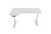 FORTIA 145W x 60D x 85D Dual-Motor 80kg Load Adjustable Sit-Stand Up L-Hand Sided Corner Desk - White/White Frame