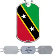 Saint Kitts and Nevis Flag Military Dog Tag Necklace - Customized