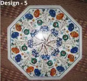 18" White Marble Table Top center Coffee Inlay lapis pietra dura elephant k18