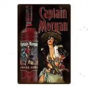 Captain Morgan Pirate Vintage Metal Sign Man Cave Bar Decor Nautical Art