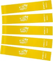 Resistance Loop Exercise Fitness Bands with Instruction Guide and Carry Bag, Set of 5
