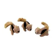 Squeakin' Squirrels Plush Replacement Dog Toys - 3 Replacement Animals Multi