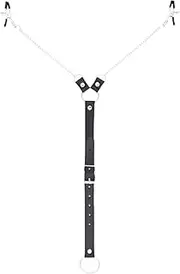 2-in-1 SM Erotic Breast Clamp Men's Nipple Clamps Cock Cage Chastity Belt with Cock Rings Ring Chastity Cage Bondage Stainless Steel Nipple Clamps Man Sex Toy for Couples Extreme Sex