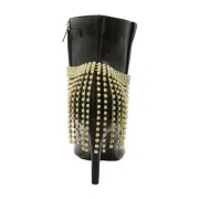 Women Gold Metal Boot Chain Bracelet Shoe Mint Beads Fringes Charm Elegant Look