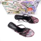 NEW $140 JEFFREY CAMPBELL "DANAH" PINK PYTHON SNAKE SANDALS BOHO SIZE 8
