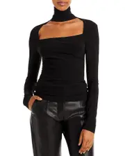 Norma Kamali Cut Out Turtleneck Top
