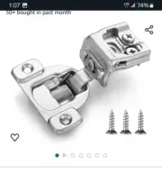 Soft-Closing Compact 1 1/4" Overlay 105° Hinge Kitchen Cabinet Hardware 10 pack
