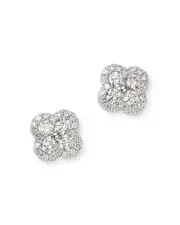 Bloomingdale's Fine Collection Diamond Clover Stud Earrings in 14K White Gold, 0.55 tcw