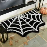 Estmy Gothic Rug Spider Web Indoor Halloween 2' x 3', Black and White