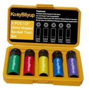 5 Pcs 1/2" Drive Impact Lug Nut Socket Set, Non Lug Nut Socket Set Metric