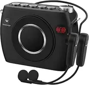 W WINBRIDGE 25W Wireless Voice Amplifier with Two Bluetooth Headset Microphones, High Capacity 8000mAh|Record, Portable Pa System Bluetooth Speaker and Microphone, Megaphone with Mic for Teachers S96