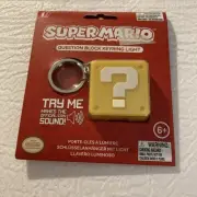 Super Mario Question Block 3D Key Chain Keyring Light Coin Sound - SEALED ITEM