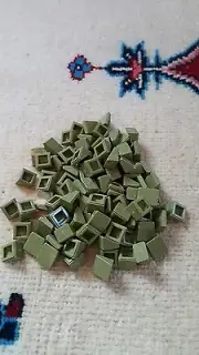 new lego 1x1 army green slope brick roof architecture x100 lot.
