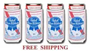 PABST BLUE RIBBON 4 PBR 16oz BEER CAN COOLERS KOOZIE COOLIE HUGGIE NEW
